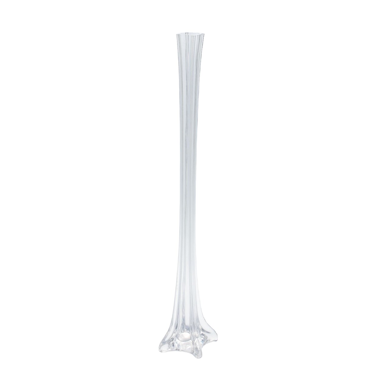 CC Home Furnishings 24" Clear Transparent Tower Tabletop Hand Blown Glass Vase